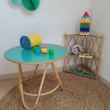 Vintage restyled rattan tripod table