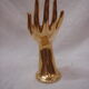 Golden hand soliflore vase, 70s baguier