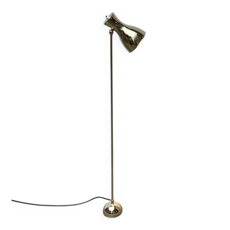 Lampadaire minimaliste en laiton suisse du milieu du siècle par Dieter Schulz pour Wohnbedarf Ag, années 1950