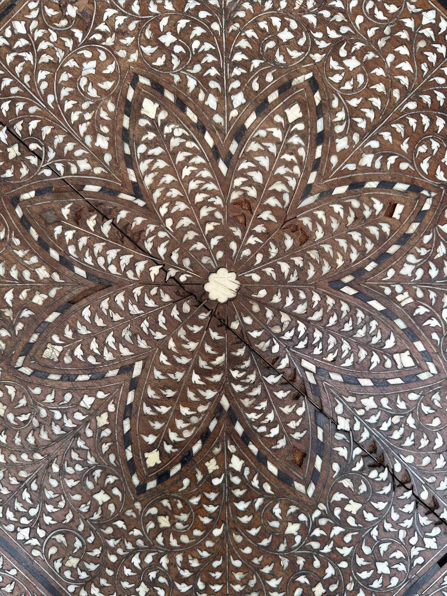 Hoshiarpur octagonal side table, rosewood, mother-of-pearl and bone, 1880