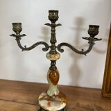 Bronze and onyx chandelier