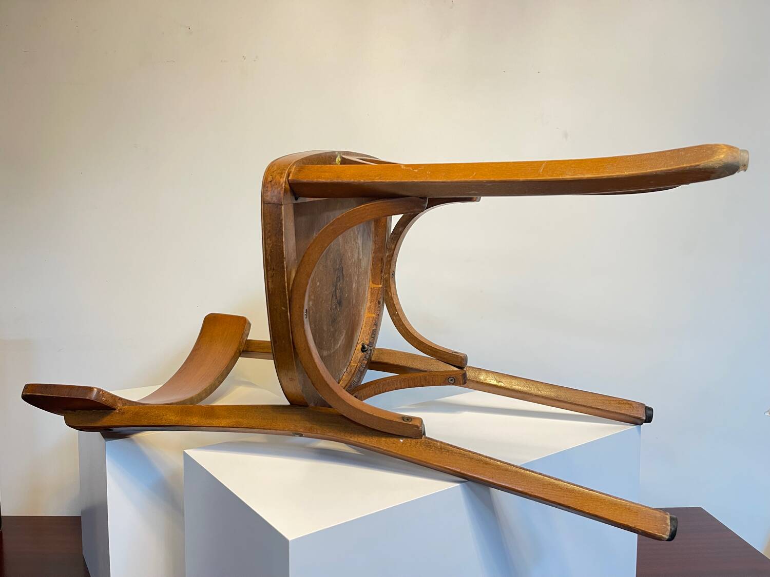 Lot of 60 wooden bistro chairs from the Baumann 1970s