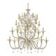 Elegant Huge Ca’ Rezzonico Murano Glass Chandelier With Gold Accents