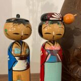Pair of Kokeshi dolls