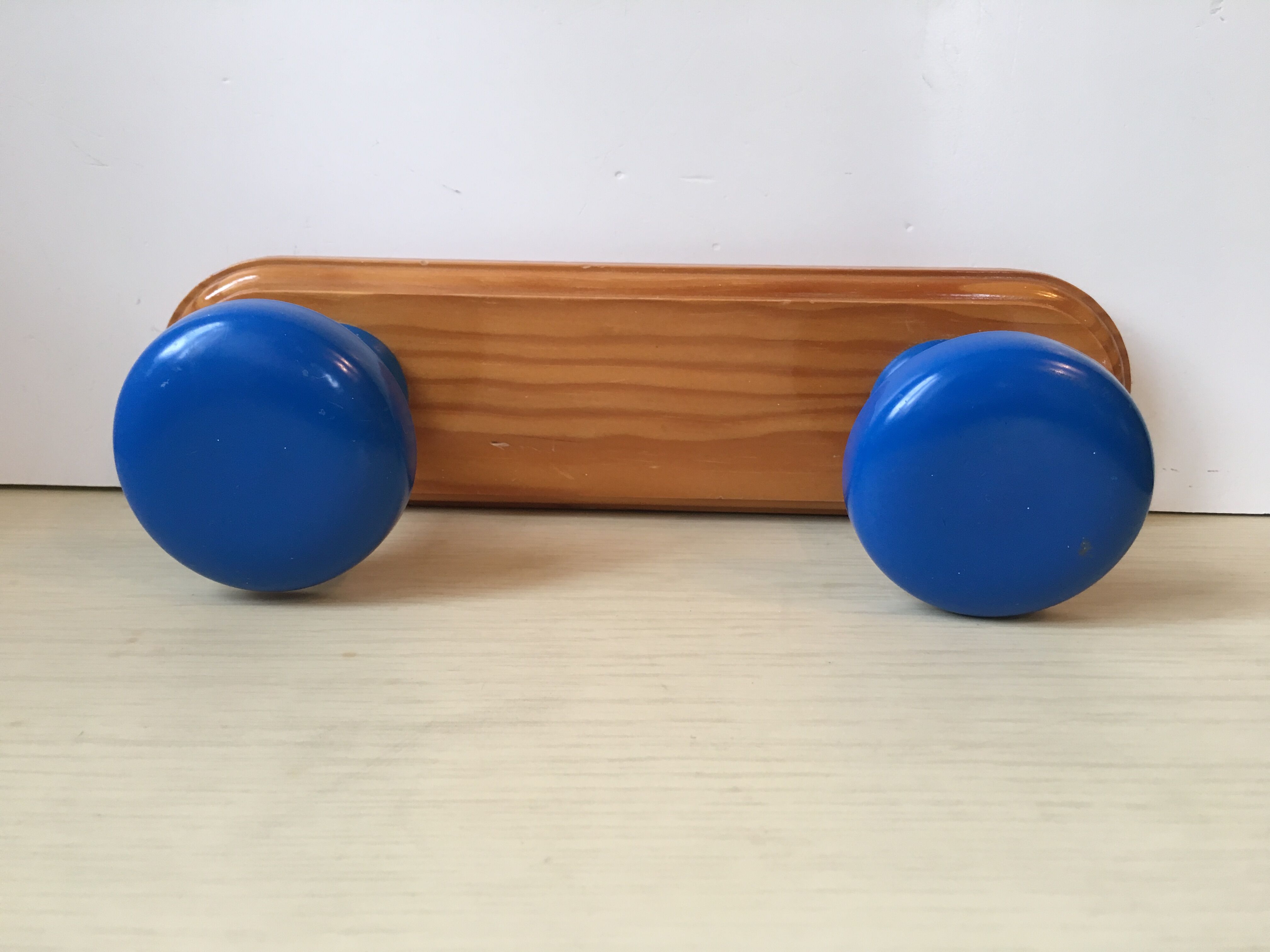 Portemanteau vintage bois et acier années 80