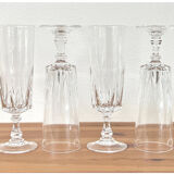 6 flutes - Cristal d'arques - glasses - Louvre model
