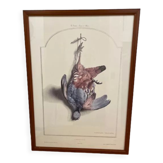 Table with poster "The Red Partridge"