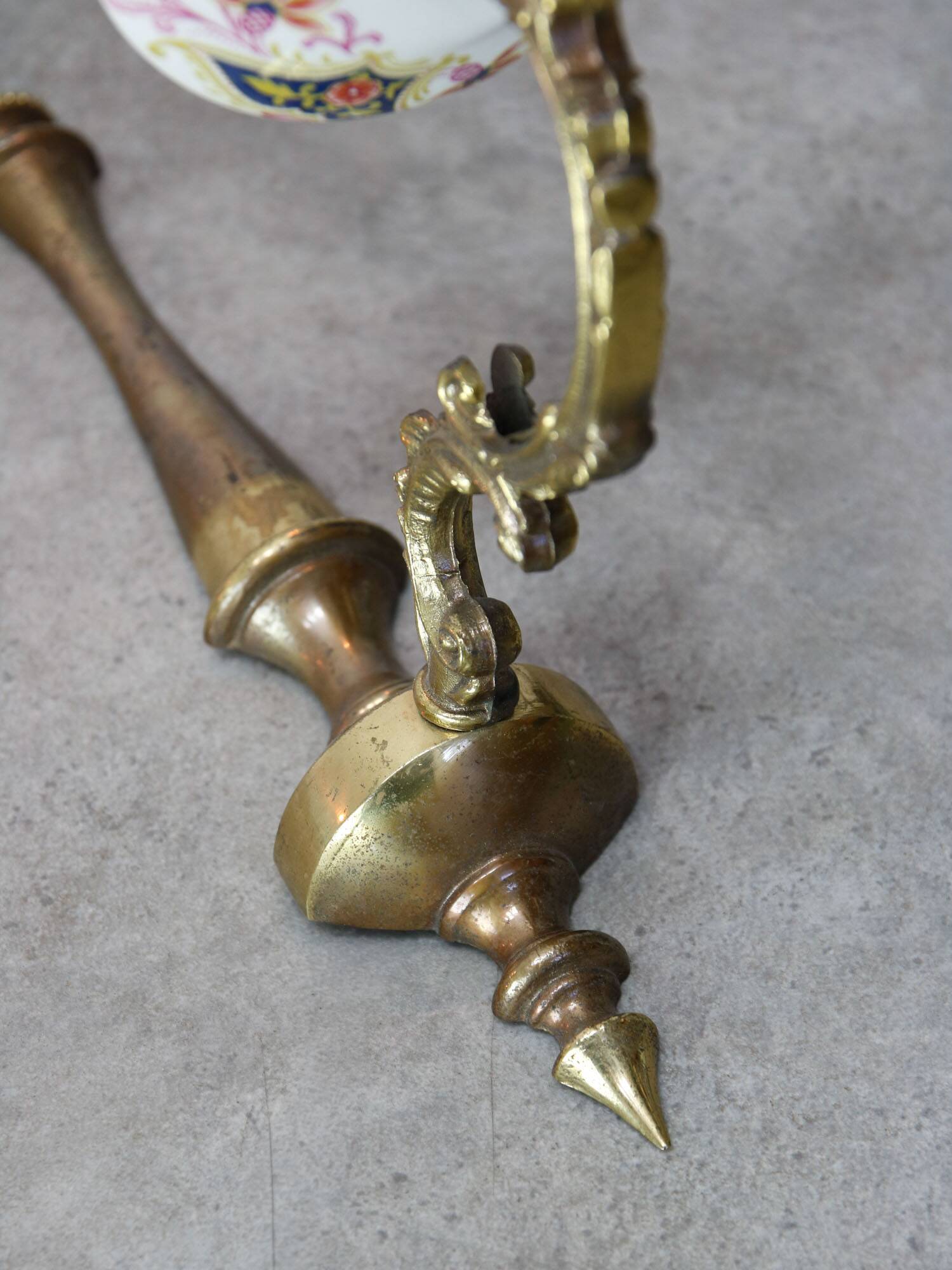 Mid-Century Italian Brass and Ceramic Sconce, set of 2