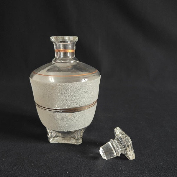 Sandblasted glass bottle