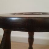 Vintage country turned wooden tripod stool