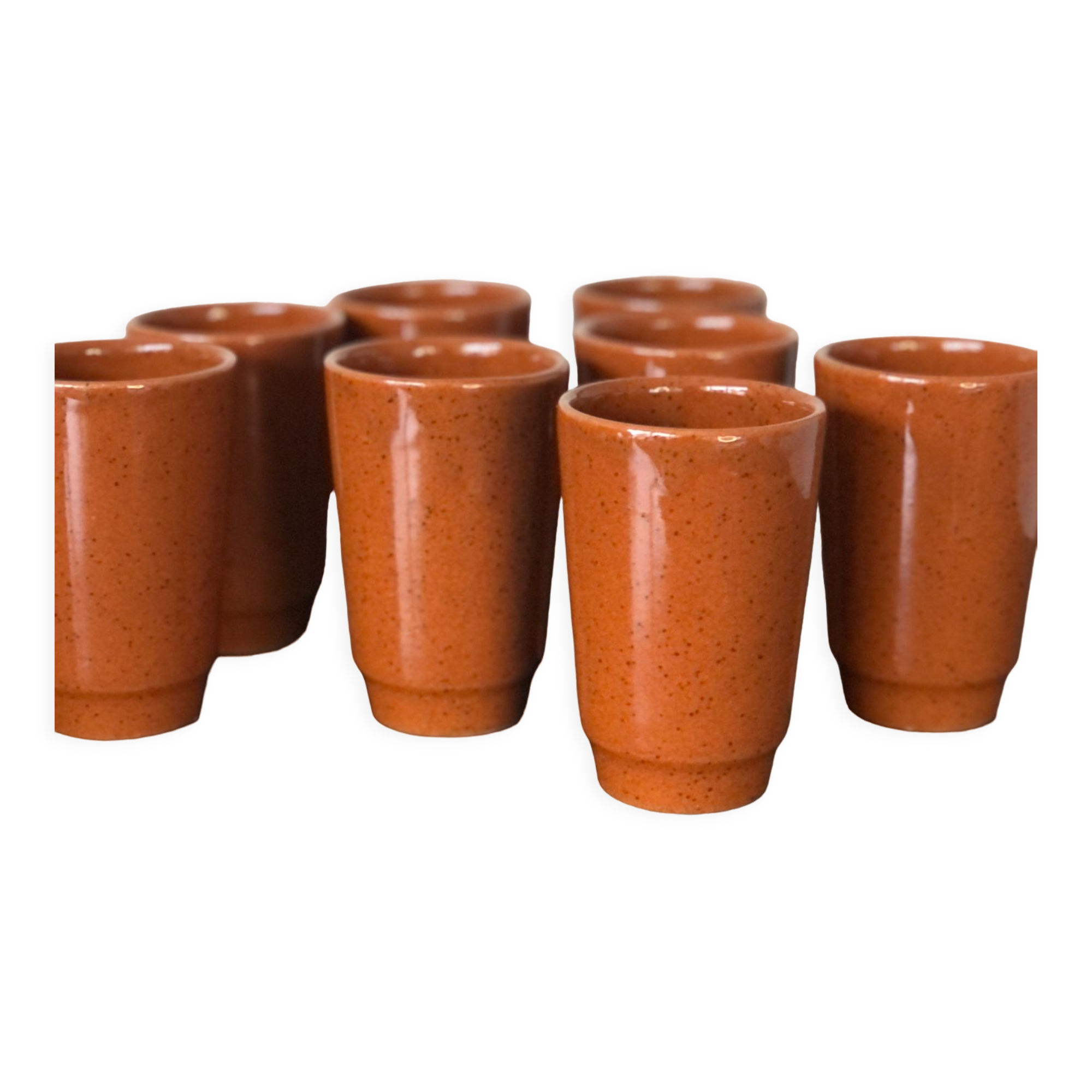 8 cups in glazed sandstone gp digoin