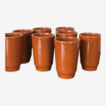 8 cups in glazed sandstone gp digoin