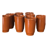 8 cups in glazed sandstone gp digoin