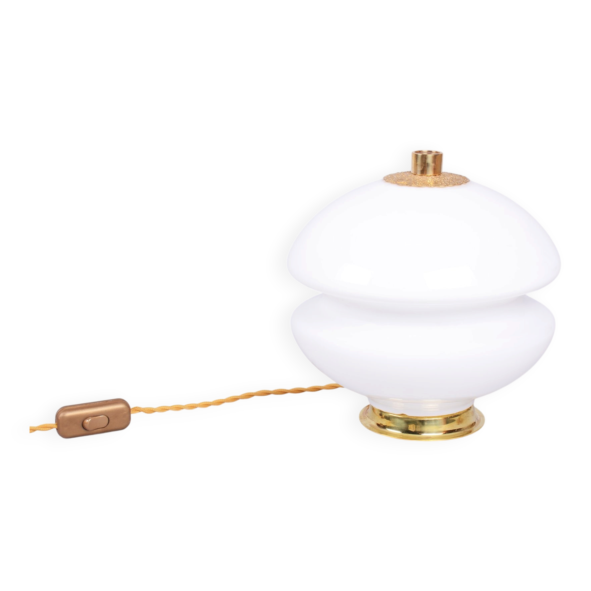 Mid-Century Table Lamp in Brass and Glass, Czech, 1960s