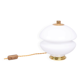 Lampe de table du milieu du siècle en laiton et en verre, tchèque, années 1960
