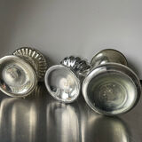 Set of 3 vintage mercury glass candleholders