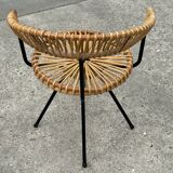 Vintage rattan chair Rohe Noordwolde Netherlands 1960s design