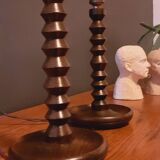 Pair of brutalist 40s lamps