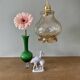 Vintage globe pendant light in amber glass