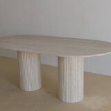 Olya Oblong Dining Table - Natural Travertine
