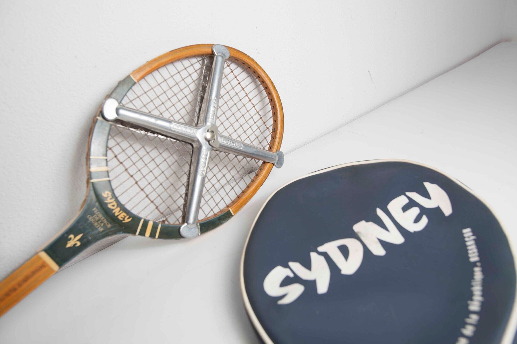 1960 Sydney tennis racket with metal tendor and cover