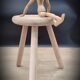 Light wood tripod stool ter