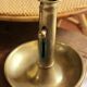 Brass pusher round cut candle holder