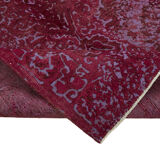 Hand-knotted anatolian one of a kind 1970s 185 cm x 287 cm red wool carpet