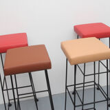 Set of 4 bar-stools Wire 1960s