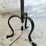 Brutalist wrought iron floor lamp