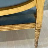 Banquette en bois doré sculpté et mouluré de style Louis XVI Époque XIX eme siècle