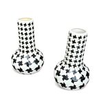 2 x ceramic / Pied de Poule vases / 1980s