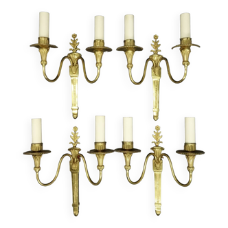 Series of 4 Louis XVI style flower sconces