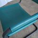 Vintage Mart Stam Style Armchair: Turquoise Leather, Black Chrome Cantileve