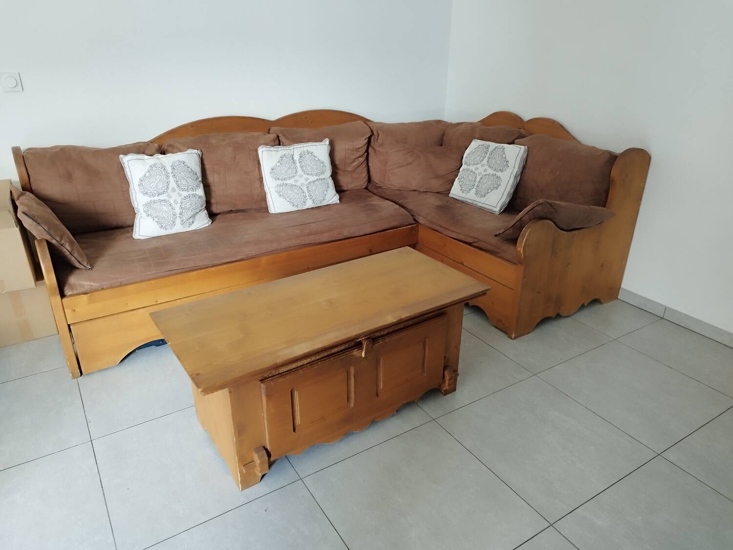 Banquette d'angles lit gigogne