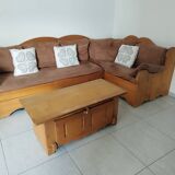 Corner sofa bed with pull-out bed
