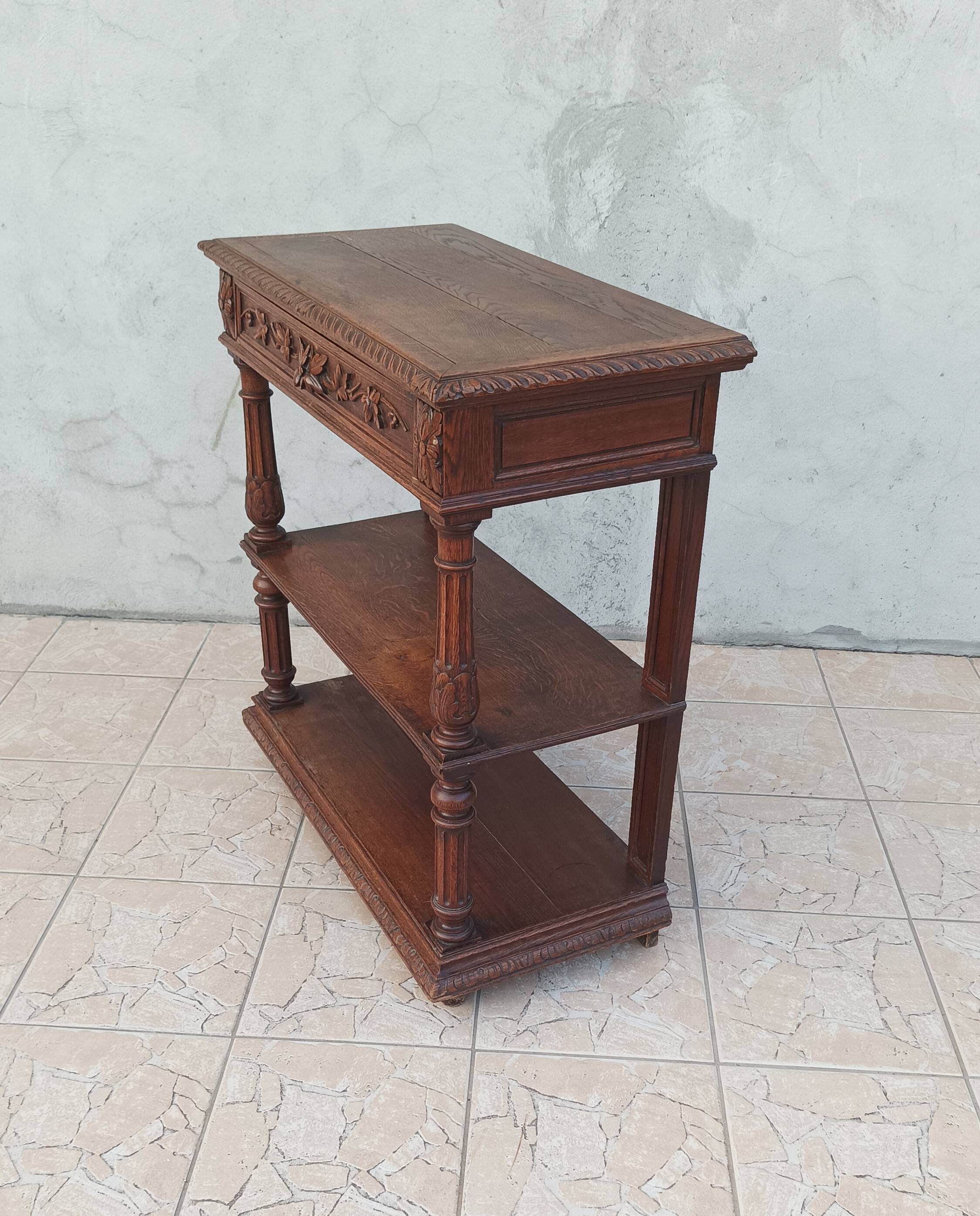 Renaissance style oak console