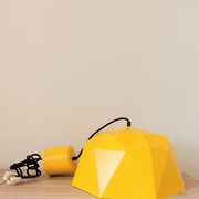 Vintage Bakelite origami-shaped yellow pendant light