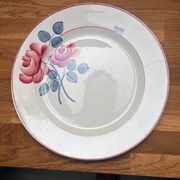 Plat rond vintage HBCM décoré à la main 210393