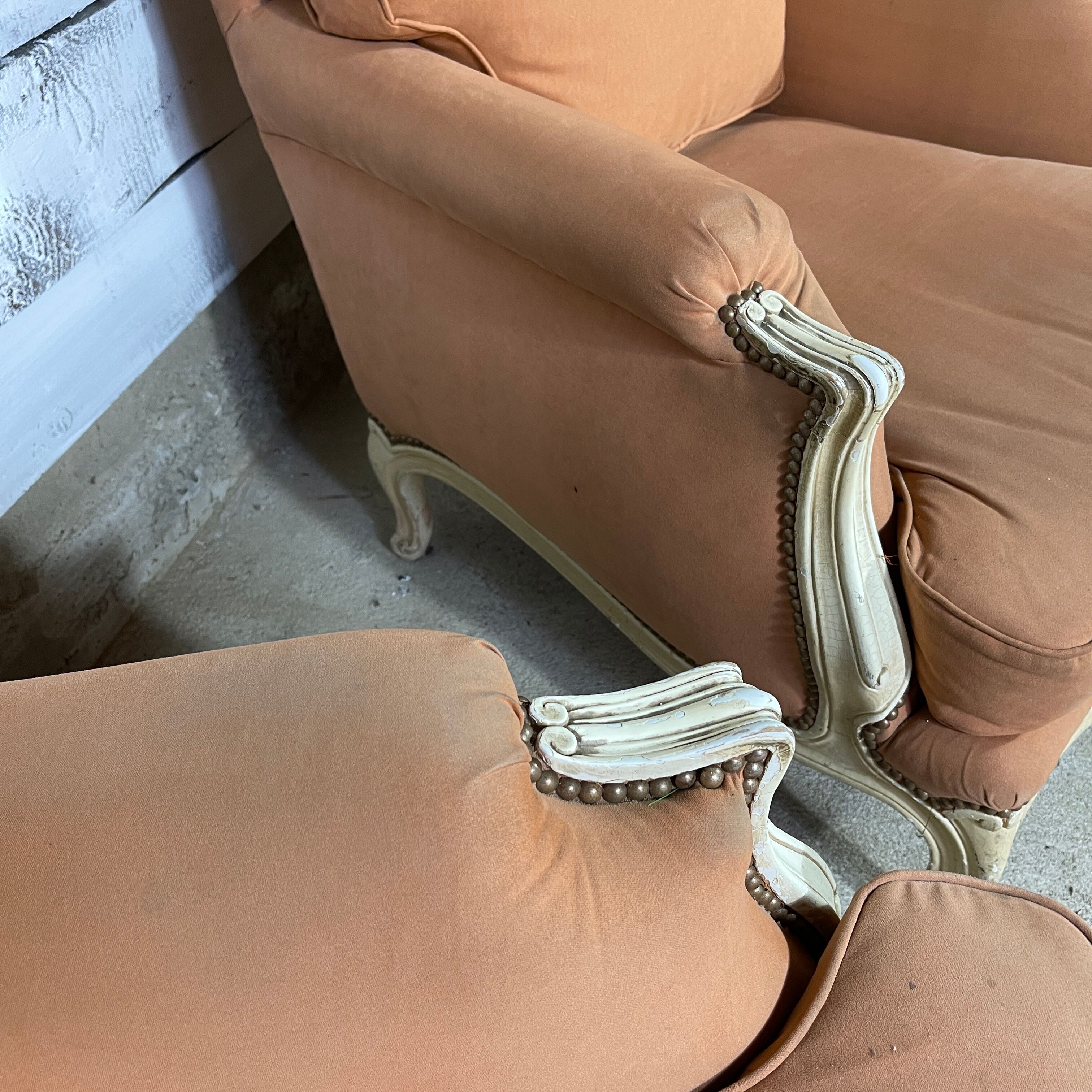 Set of 2 louis XV style shepherdess armchairs