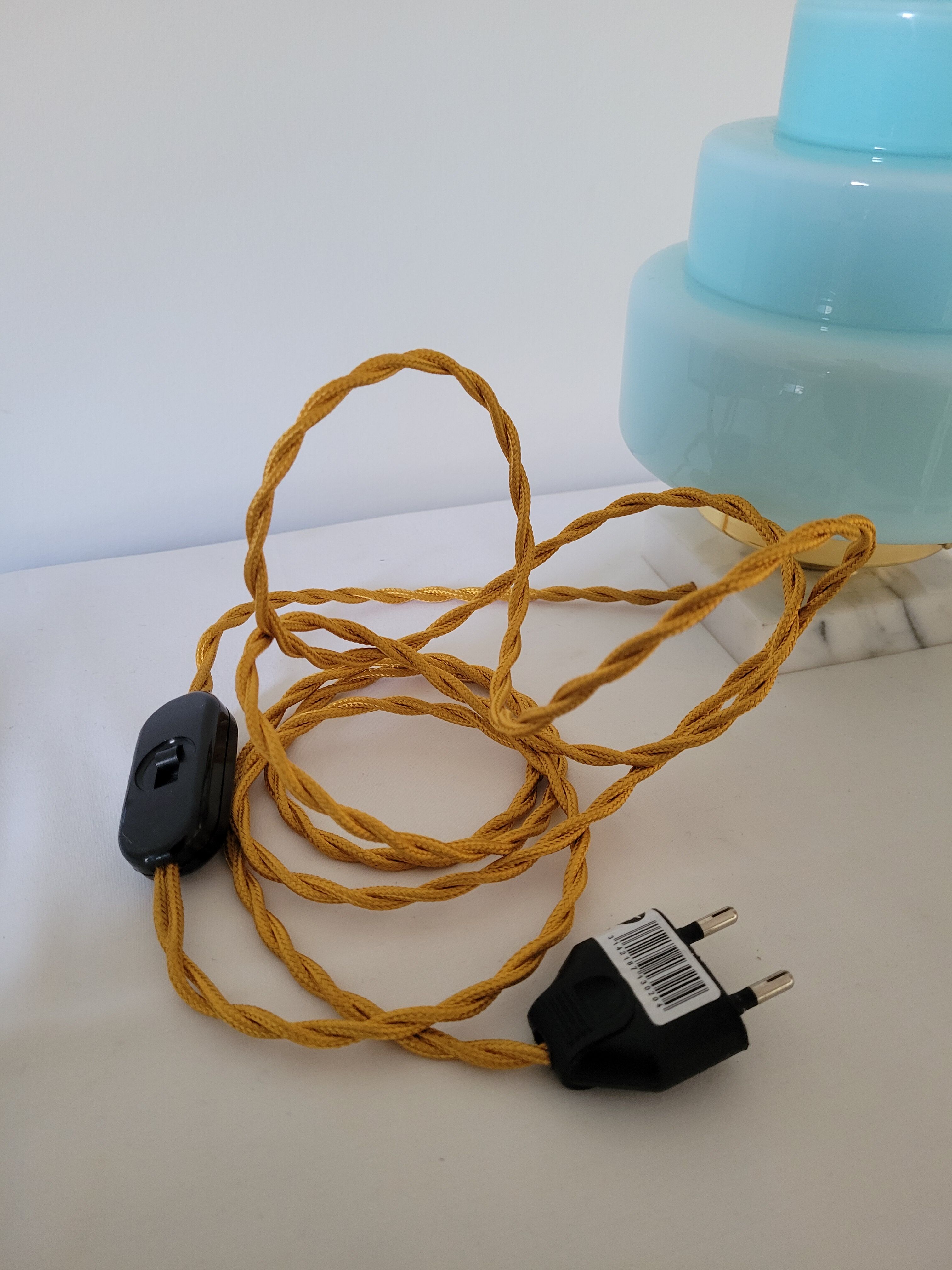 Art Deco blue skyscraper lamp