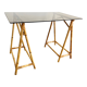 Rattan desk and smoked glass tray