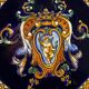 Gien earthenware trivet with Italian Renaissance decor