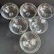 6 Blown and Cut Champagne Glasses