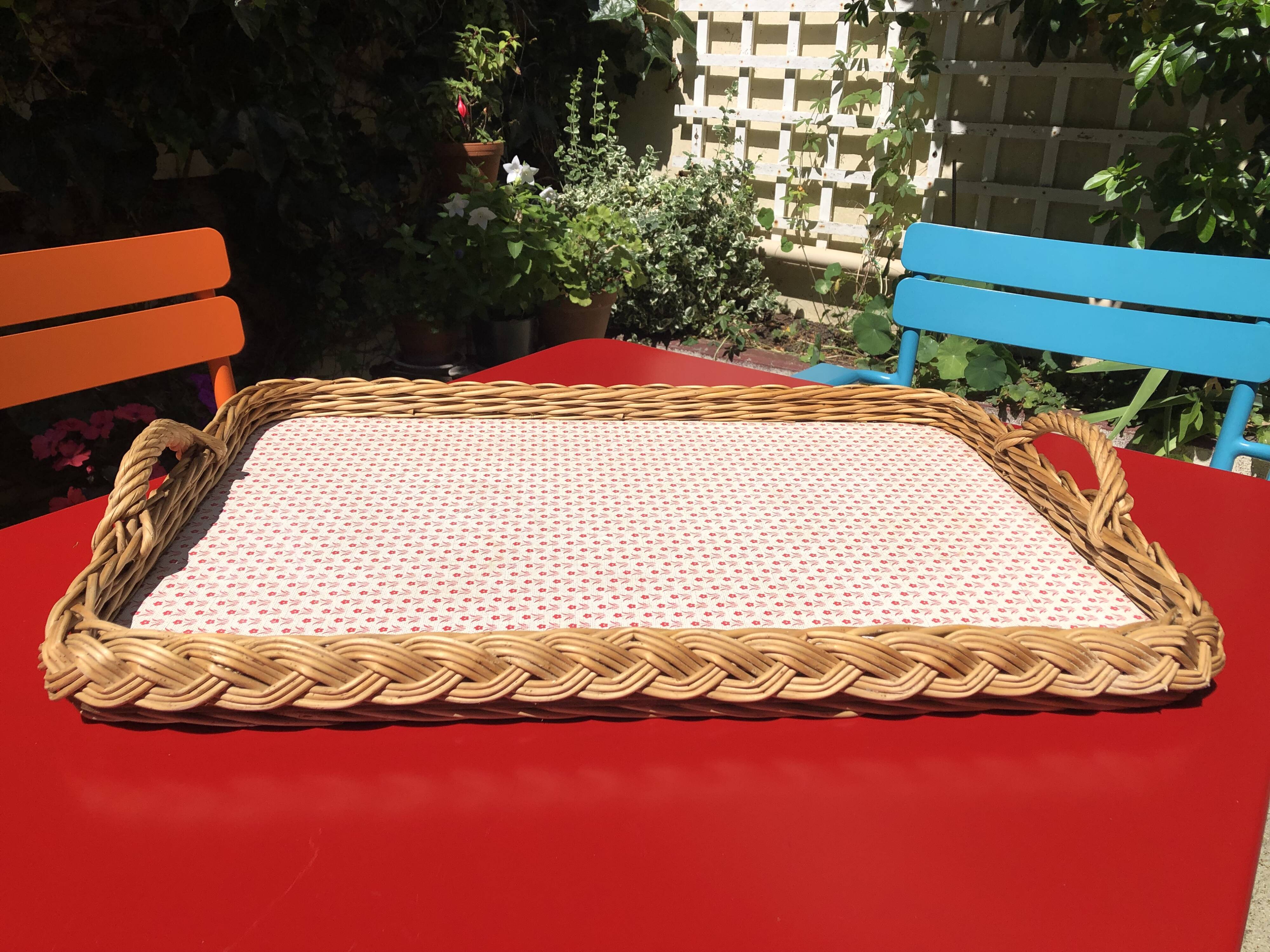 rattan orangeade tray