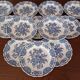 Assiettes plates anglaises Ridgway 'Windsor' bleu & blanc