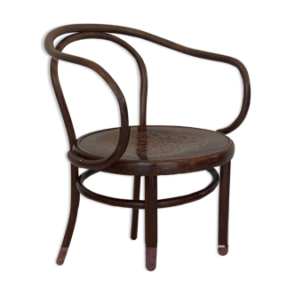 Curved wooden office chair J.J Kohn