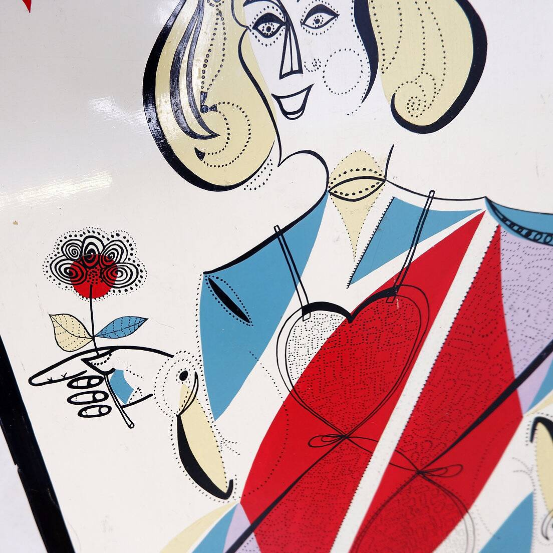 Mid-Century "Lady of Hearts" coffee table - 1950s