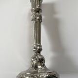 Antique silver-plated candlesticks in classic style