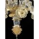 Luxury Italian "Ca' Rezzonico" With Gold Flowers and Leaves Murano Glass
